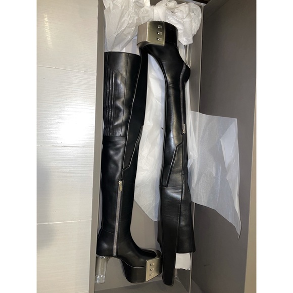RICK OWENS BOOTS -  SS21 PHLEGETHON SHIELDED PLATFORMS Rick Owens SS21 Knee High Phlegethon Kiss Shield Waders | eBay main image 2